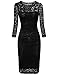 Semi Formal Dresses,Bebonnie Women 2/3 Sleeve Lace Sheer Midi 2017 Fashion Spring Evening Dresses Black XL