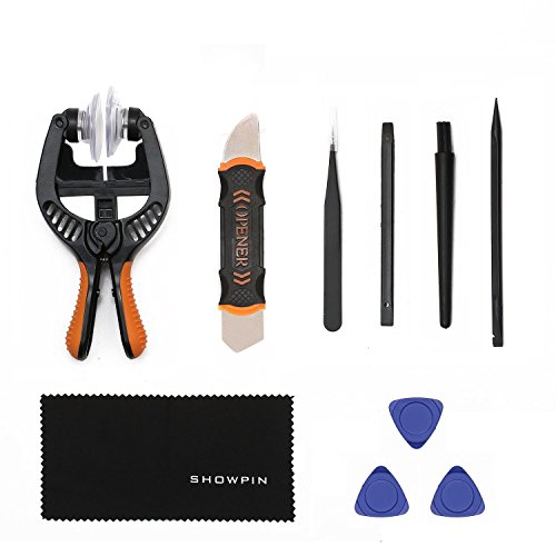 LCD Screen Opening Pliers with Strong Suction Cup, Showpin 10 in 1 Smart Phones Opening Repair Tool Kit with ESD Tweezers, Opening Pry Tools for Iphones,Smart Phones,Laptop,Tablet PC