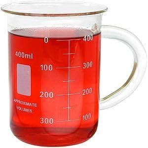 Amazon Com 400ml Glass Beaker Mug With Handle 13 5oz Coffee Cups Mugs