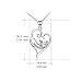Sterling Silver CZ Animal Cat Love Heart Pendant Necklace 18