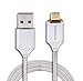 Smart&Cool Gen3 Nylon Braided Super Magnetic Micro USB Charging and Data Transfer Cable for Android Phone and Tablets (Silver)