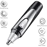 2018 NEW Nose Hair Trimmer for Men Woman, Ear Nasal Hair Clipper with Painless Trimmed Wet Dry Vacuum Cleaning System, Waterproof, Battery-Operated Mute Motor