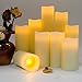 Eldnacele Flameless Flickering Pillar Candles, LED Battery Operted Candles with Remote and Timer, Set of 9(H 4