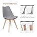 Furmax Mid Century Modern DSW Dining Chair Upholstered Side Chair with Beech Wood Legs and Soft Padded Shell Tulip Chair for Dining Room Living Room Bedroom Kitchen Set of 4 (Gray)