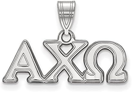 925 Sterling Silver Rhodium-plated Sorority Alpha Chi Omega Medium Charm Pendant