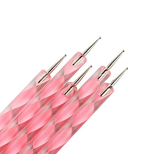 GREEN FABWOOD 5 X 2 Way marblefree Dotting Pen Set for Nail Art Manicure Pedicure, 4 Ounce.
