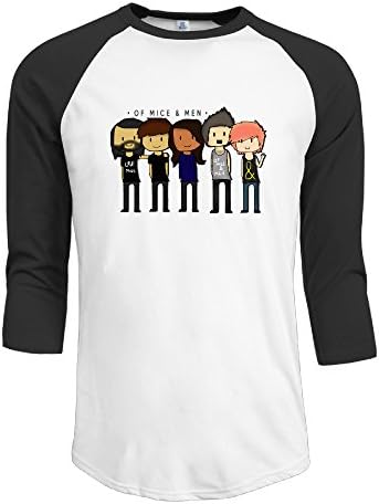 Men Of Mice &amp; Men Band Song Let Live Vintage Plain Raglan T Shirt 3/4 Sleeve