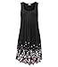 AELSON Womens Summer Casual Sleeveless Mini Printed Vest Dresses Black