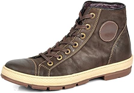 Hugelucky SCRENE Men's Leather Lace-Up Retro Design Casual Boots