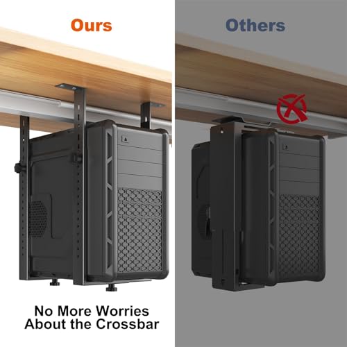PUTORSEN Under-desk PC holder for computer cases - up to 35 kg load capacity, space-saving mounting for desks, universal and stable