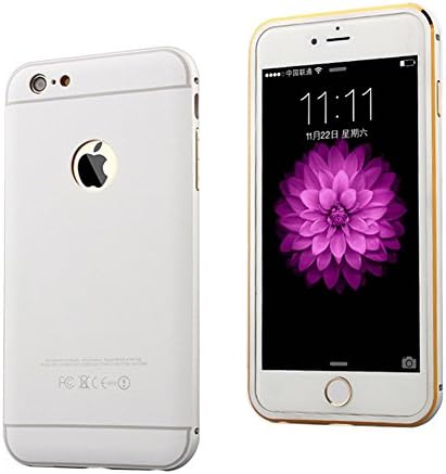 Metal-frame iPhone 6S Plus Protective Case, iPhone 6 Plus Case Hard Metal-frame and TPU Hybrid Shockproof Impact Rugged Armor Defender Case Protective Cover for Apple iPhone 6/6s Plus 5.5 inch (White)