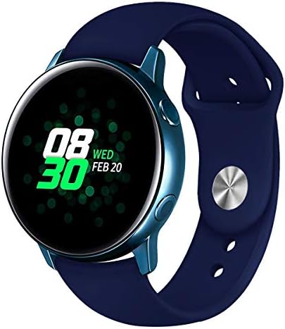 Band for Galaxy Watch Active Bands Garmin Vivoactive 3 Band,20mm Silicone Replacement Sport Strap Band Compatible for Samsung Galaxy Watch Active 40mm /Ticwatch 2 Smartwatch (Midnight Blue, Large)