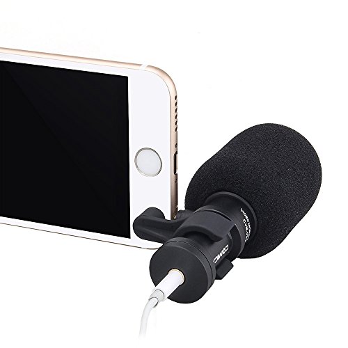 Comica CVM-VS08 Professional Cardioid Condenser Directional Mini Shotgun Microphone for SmartPhones ,Vlogging Microphone for iphone and YouTube video ( Wind Muff included)