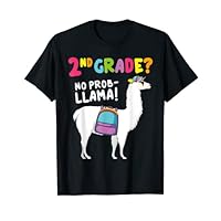 2nd Grade Shirt Alpaca No Prob Llama First Day Of School T-Shirt