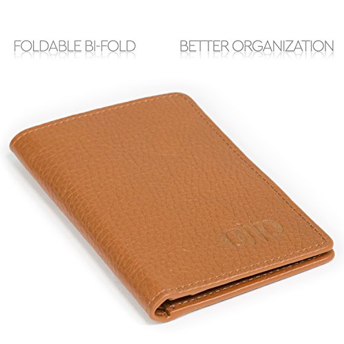 Otto Bifold Leather Wallet - Passport Style - ID, Bank Cards and Cash, RFID BLOCKING - Unisex