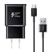Pantom Adaptive Fast Charging Wall Charger and 5-Feet USB Type C Data Cable Kit Compatible with Samsung Galaxy S10/S10+/S9/S9+/S8/S8+ Note 8/Note 9 & Other Smartphones (Black)