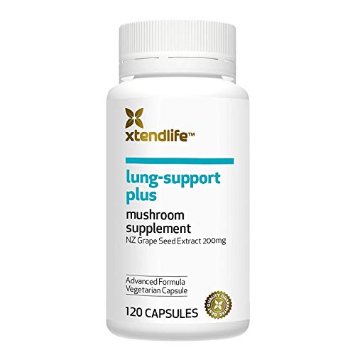 Xtend-Life Lung-Support Plus Organic Supplement, 4 Medicinal Mushrooms & Grape Seed Extract, 120 Vegetarian Capsules