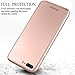 iPhone 7 Plus Case, COOLQO Ultra-Thin Full Body Coverage Hard Plastic Matte [Tempered Glass Screen Protector] 360 All Round Shockproof Hybrid Cover Skin for Apple iPhone 7 Plus 5.5 Inch_Rose Gold