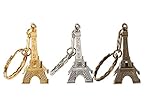 12pcs/lot 3d Eiffel Tower French Souvenir Paris Keychain Cute Adornment Keyring 3 Colors Bronze Silver Golden