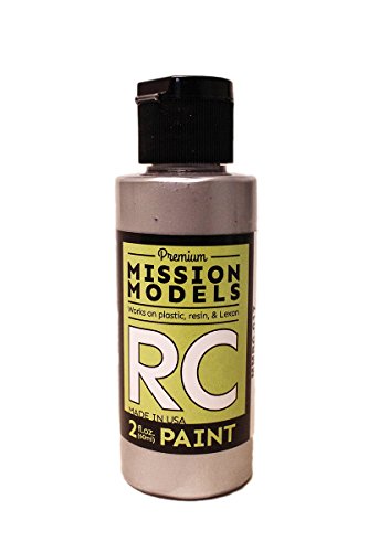 Mission Models MMRC-017 Water-Based RC Paint, 2 oz Bottle, Racing Silver