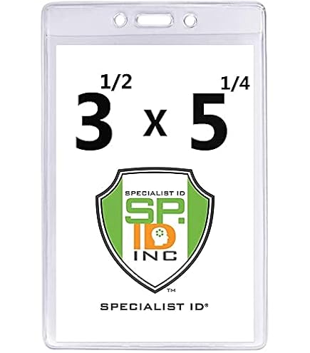 WINURE 50 Pack Vinyl ID Badge Holders (Fit 3x5 Inch Inserts - View #7