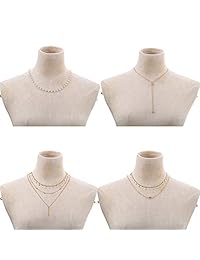 Yaomiao - Juego de 16 gargantillas de capas ajustables con colgante de luna, lentejuelas, collar multicapa para mujeres y niñas