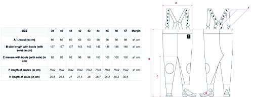 Waders De Pêche Standard En Pvc, Série 680, Noir, Taille 34-42