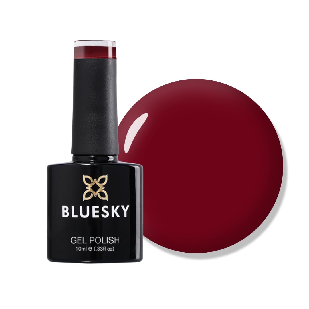 Bluesky Gel Nail Polish, Red Demon Dc028, Dark Red, Long Lasting, Chip Resistant, 10 ml (Requires Drying Under UV LED Lamp)