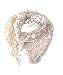 Lace Tassel Sheer Burnt-out Floral Print Triangle Mantilla Scarf Shawl Neck Wrap beige