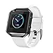 AIUNIT Fitbit Blaze Band with Frame, Fitbit Blaze Replacement Large Bands Accessories Wristband Watch Sport Strap for Fitbit Blaze Smart Fitness Tracker Women Men Boys(White Band & Black Frame)