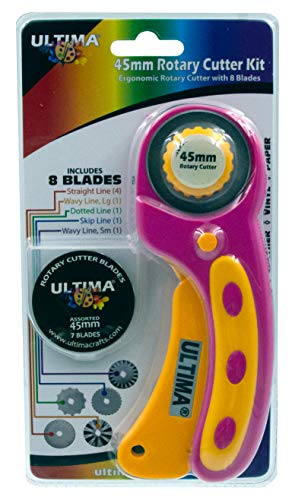 image for Ultima 45mm Rotary Cutter Kit - Ergonomic Rotary Cutter w/ 8 Straight 