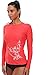 BeautyIn Women's Long Sleeve Rash Guard UPF 50+ Swim Shirt UV Athletic Tops,Red,Large