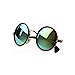 Niouxhc Unisex's Round Mirror Polycarbonate Sunglasses Green