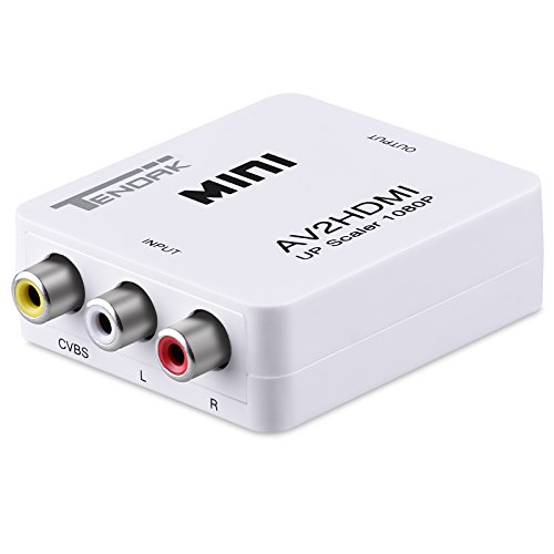 RCA to HDMI Video Converter - Tendak AV CVBS Composite to HDMI Adapter Supports PAL NTSC with Powered USB Charger for TV PC PS3 Xbox STB Blue-Ray DVD