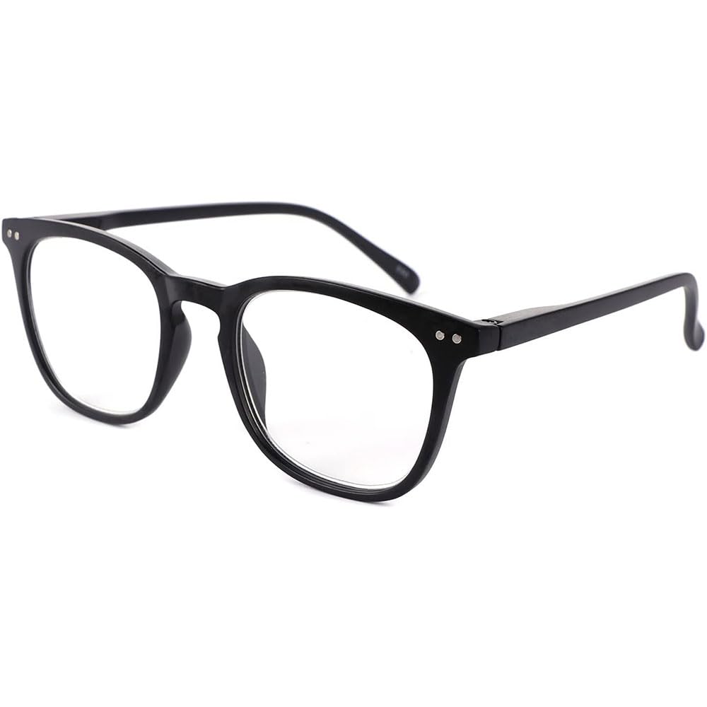 JiSoo Womens Reading Glasses 3.0, Trendy Readers Glasses Women, Lightweight Ladies Magnifying Glasses for Reading, Black