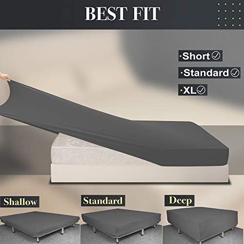 Stretch Twin Size Fitted Sheet Only 4 Way Stretchy Jersey Knit, Snug