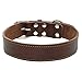 Beirui Brown Black Genuine Leather Dog Collars for Medium and Large Dogs Neck for 18-25