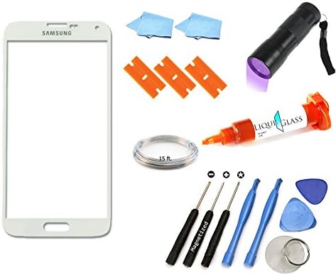 Samsung Galaxy S5 White Glass Screen Replacement Full Kit 13 Piece and Instructional Video