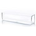 WGV Rectangle Block Glass Vase, Width 4", Length 16", Height 4", Clear Long Floral Container, Candle Holder for Home Office Wedding Decor, 1 Piece