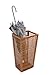 Rustic Open Slats Umbrella and Walking Canes Storage with Cast Iron Drip Pan