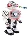 Android Battery Operated Disc Shooting Toy Robot Walking, Flashing Lights, Talking, Spinning, Disc Shooting Toy Robot (White)