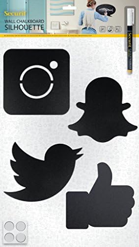 Dawson Jones 12" x 20" Wall Chalkboard Social Media 4 pack &amp; Marker - by Securit (Social Media Decals for Businesses)