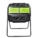 Garden Compost Bin from BPA Free Material, Dual Rotating Outdoor Composting Tumblers (43 Gallon,Green)