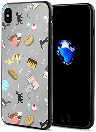 iPhone X Case Cats Baking Cakes On Grey Lightweight Anti-Fingerprint Fashion Cases Covers Compatible with iPhone X