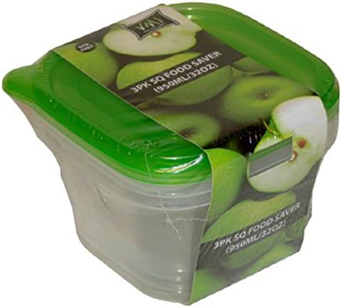 VMI Housewares6-Piece Reusable Food Storage Set, Deep Square, Assorted