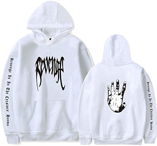 MeTang Xxxtentacion Hoodie Halo RIP Fashion Cool White Hooded Black Printed Sweatshirt