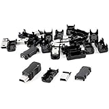 Water & Wood 10pcs Mini USB 5 Pin Type B Male Connector Solder Plug Adapter + Cover