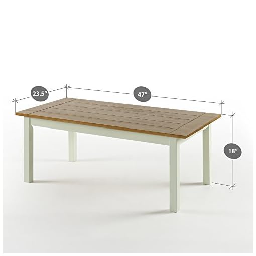 Zinus Becky Farmhouse Wood Coffee Table Beachfront Decor