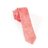 100% Woven Silk Coral Paisley Tie