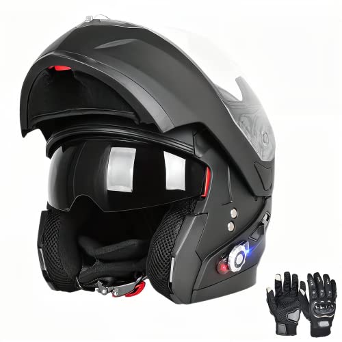 Used Like New/ Very Good FreedConn BM2-S Modular Flip Up Bluetooth Integrated Motorcycle Helmet Dual Visor 2 Riders Intercom ( Matte Black, XL)